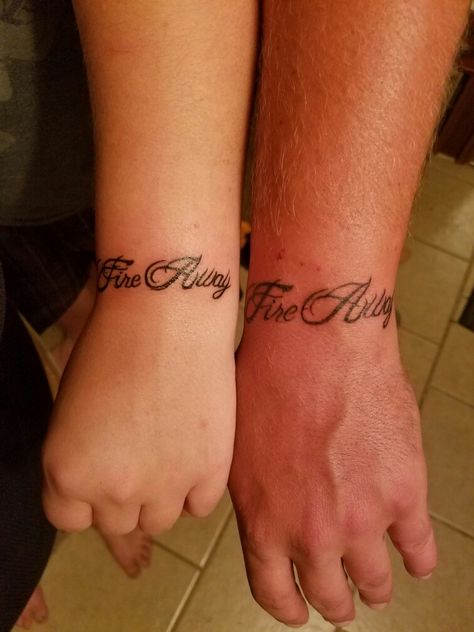 My boyfriend and I's new tattoos #tattoo #chrisstapleton #fireaway #couplestattoo Chris Stapleton Tattoo, Chris Stapleton, S Tattoo, Infinity Tattoo, New Tattoos, My Boyfriend, Tattoo Quotes, Tattoos, My Style