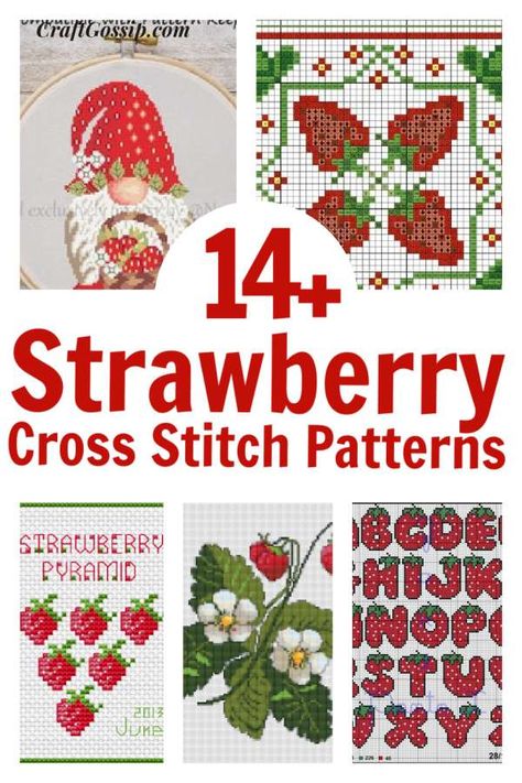 14 Strawberry Cross Stitch Patterns – Cross-Stitch Strawberry Cross Stitch, Strawberry Crafts, Counted Cross Stitch Patterns Free, Free Cross Stitch Designs, Cross Stitch Border Pattern, Hand Embroidery Patterns Free, Cross Stitch Freebies, Cross Stitch Borders, Embroidery Patterns Free