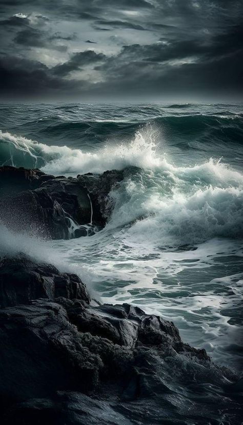 Ocean Waves Photography, Surf Painting, Ocean Storm, Ocean Waves Painting, Sea Storm, Waves Photography, Ocean Landscape, Stormy Sea, Wave Painting