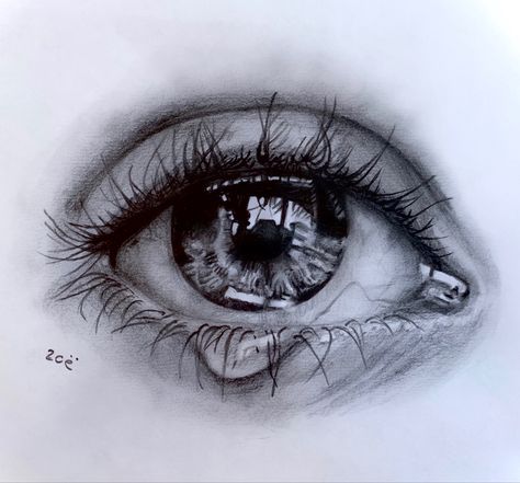 Sketch of eye with tear Eye With Tear, How To Draw Tears, Tears Pictures, Tears Art, Tears In Eyes, Shiny Eyes, Eyes Artwork, Eye Sketch, Watery Eyes