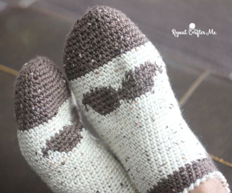 Crocheting Archives - Repeat Crafter Me Crochet Mustache, Easy Crochet Socks, Crochet Socks Pattern, Repeat Crafter Me, Sock Knitting Patterns, Crochet Socks, Sock Patterns, Crochet Shoes, Online Pattern