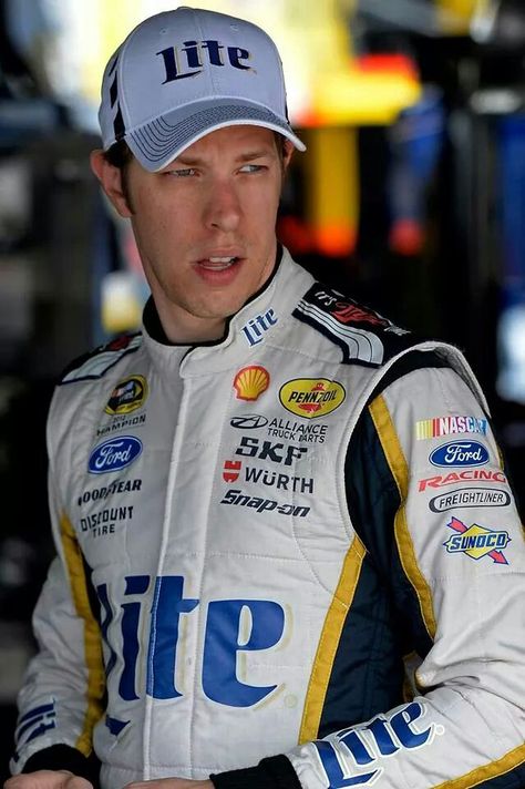 Brad Keselowski....needs an adjustment so he can finish this season in 1 piece!! Nascar Memes, Brad Keselowski, Nascar Drivers, Car And Driver, Fast Cars, Nascar, Race Cars, Varsity Jacket, 1 Piece