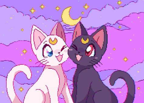 Rei's blog (Posts tagged sailor moon) | Sailor moon wallpaper, Sailor moon art, Sailor moon cat Sailor Moon Cat Wallpaper, Cat Wallpaper Purple, Moon Cat Wallpaper, She And Her Cat, Sailor Moon Cat, Powerpuff Girls Characters, Sailor Moon Screencaps, Luna And Artemis, Piskel Art