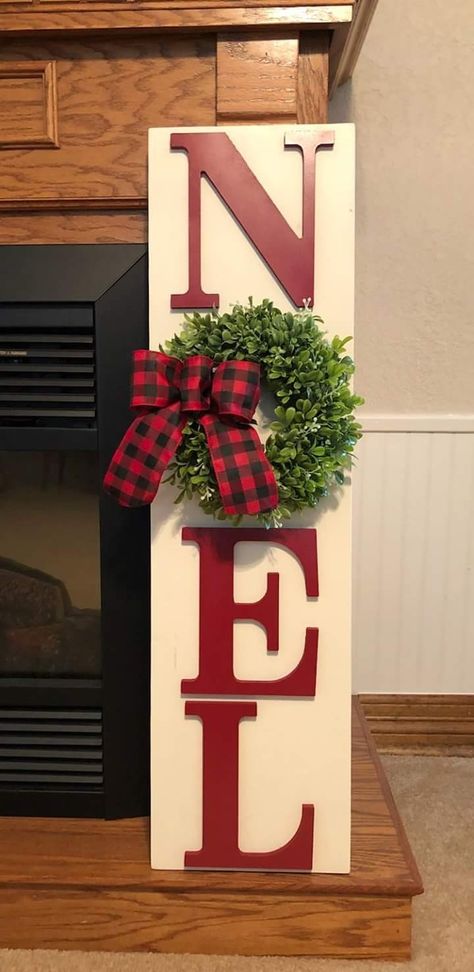 Slim design NOEL sign Diy Wooden Signs, Signs For Christmas, Rustic Projects, Natal Country, Wooden Signs Diy, Diy Christmas Decorations, Christmas Wood Crafts, Christmas Porch, Crafts Handmade