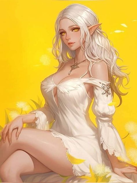 Blond Elf Woman, Divine Soul Sorcerer, Elves Female Beautiful, Anime Elf, Female Elf, D&d Dungeons And Dragons, Cute Couple Art, Fantasy Rpg, Cute Profile Pictures