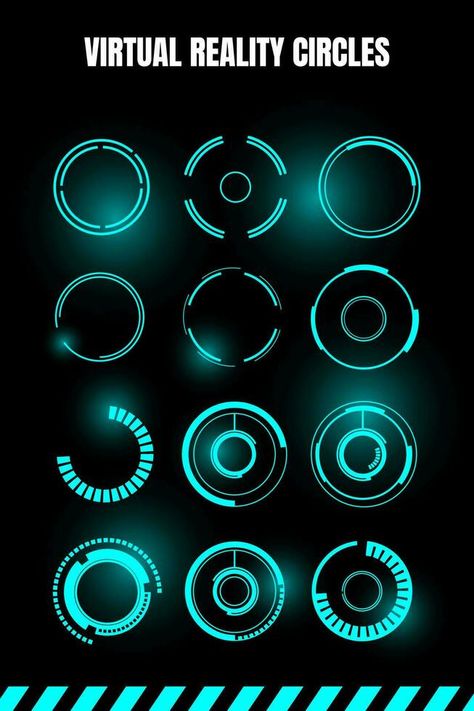 Sci-fi futuristic hud dashboard display virtual reality technology screen, target. Circles with navigation and progress bar. Vr Ui, Futuristic Poster, Futuristic Hud, Bar Ad, Virtual Reality Technology, Progress Bar, Graphic Templates, User Interface Design, 3d Logo