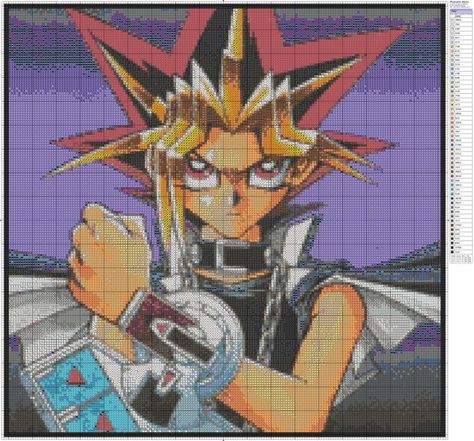 Pharaoh Atem, Cupcake Factory, Needlework Ideas, Anime Pixel, Perler Art, Beads Designs, Cross Stitch Collection, Anime Pixel Art, Pixel Art Design