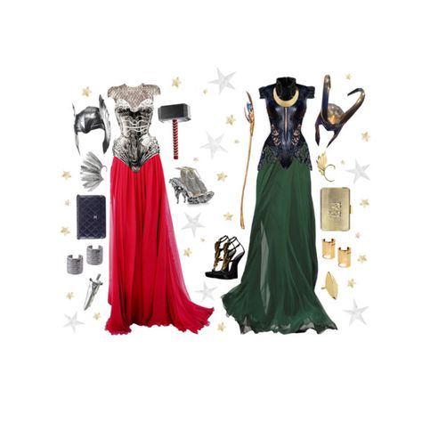 thunder & mischief. by dichroism on Polyvore featuring MAXIME SIMOENS, Giuseppe Zanotti, Moschino, River Island, Gorjana, Lanvin, Rock 'N Rose, Thierry Mugler, Alexander McQueen and Chanel Loki Costume, Loki Cosplay, Lady Loki, Fandom Fashion, Loki Thor, Fantasias Halloween, Geek Chic, Halloween Cosplay, Larp