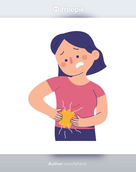 Las mujeres jóvenes sufren dolor abdomin... | Premium Vector #Freepik #vector #personas #mano #medico #mujeres Abdominal Pain, Premium Vector