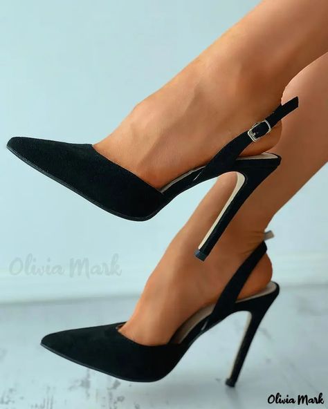 High Heels Outfit, High Heels Classy, Heels Aesthetic, Shoes Heels Classy, Heels Classy, Cute Heels, Pointed Toe Heels, Fashion High Heels, Slingback Heel