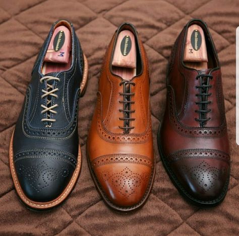 ALLEN EDMONDS STRANDMOK IN NAVY & STRAND IN WALNUT & OXBLOOD. Types Of Shoes Men, Mens Shoes Oxfords & Loafers, Mens Italian Dress Shoes, Luxury Cognac Oxfords For Semi-formal, Allen Edmonds Boots, Masculine Semi-formal Oxfords With Leather Sole, Allen Edmonds Shoes, Luxury Men's Oxford Slip-on Shoes, Brown Oxford Shoes