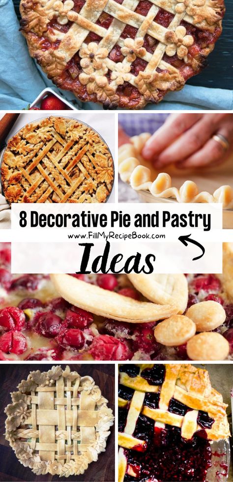 Top Pie Crust Designs, Decorating Pie Crust, How To Decorate A Pie Crust, Decorative Pie Crust Ideas, Apple Pie Decoration, Mince Pie Pastry, Apple Pie Designs, Braided Pie Crust, Crust Designs