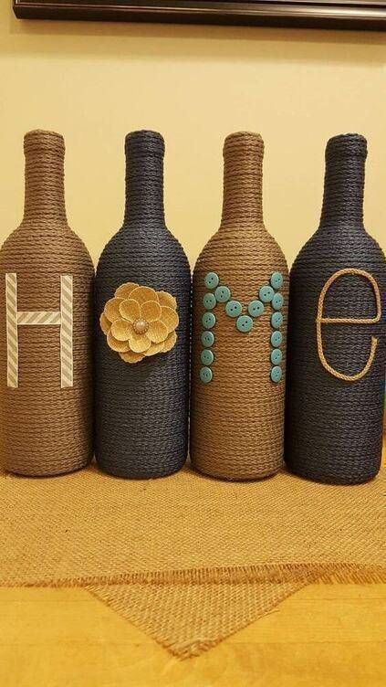 Glass Bottle Diy, Wine Wall Art, Diy Glass Bottle Crafts, Wine Glass Art, Glass Bottles Art, Wine Bottle Art, Diy Jar Crafts, Wine Bottle Diy Crafts, Glass Bottles Decoration