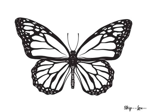 monarch butterfly not colored Tattoo Stencil Designs, Monarch Butterfly Tattoo, Simple Butterfly Tattoo, Butterfly Tattoo Stencil, Butterfly Hand Tattoo, Unique Butterfly Tattoos, Butterfly Outline, Butterfly Coloring, Butterfly Stencil