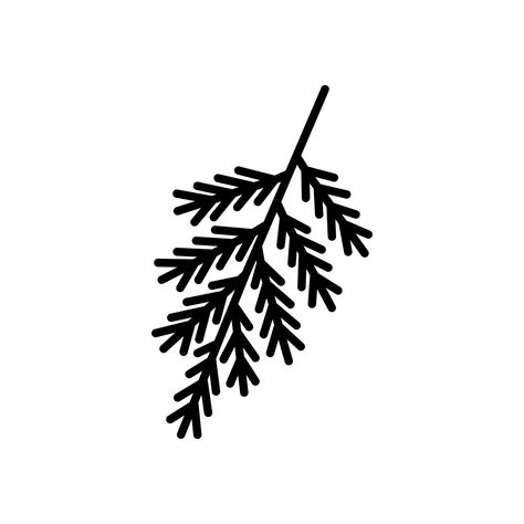 Branch Doodle, Christmas Tree Branches, Like A Cat, Tree Branch, Tree Branches, Line Art, Vector Art, White Background, Hand Drawn