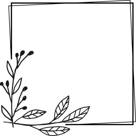 Flower Frame Drawing Simple, Corner Border Designs Simple, Floral Corner Border Design, Aesthetic Page Borders, Phomemo Printables, Drawn Plants, Card Border, Embroidery Borders, Corner Borders