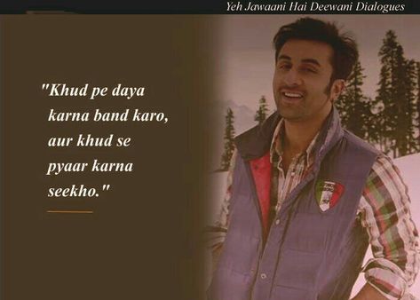 Ye Jawani Hai Deewani Quotes, Ye Jawani Hai Deewani, Music Tattoo Ideas Unique, Yjhd Quotes, Aesthetic Song Lyrics, Bollywood Dialogues, Song Lyrics Quotes, Bollywood Love Quotes, Musical Aesthetic