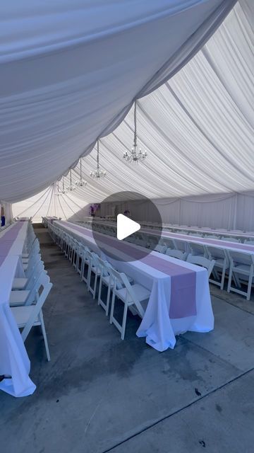 Party Powers | Event Rentals, Tent Draping, Balloons & More on Instagram: "Who can guess the size of this tent? 💜
.
Hopefully we can help this homeowner book more events in his backyard. If you have a huge backyard and can rent it for parties. Send me DM 🙏
.
#tent #white #draping #decor #lilac" Black And White Tent Draping, Outdoor Tent Party Backyards, Party Tent Decorating Ideas, Tent With Draping, Tent Lighting Ideas, Diy Party Tent, Outdoor Tent Party, Draping Decor, Tent Draping