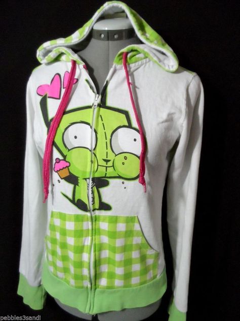 Invader Zim Hoodie, Emo Scene Outfits, They Them Pronouns, Silly Clothes, Scene Outfits, Scene Fashion, Scene Kids, Zip Up Sweatshirt, Scene Emo