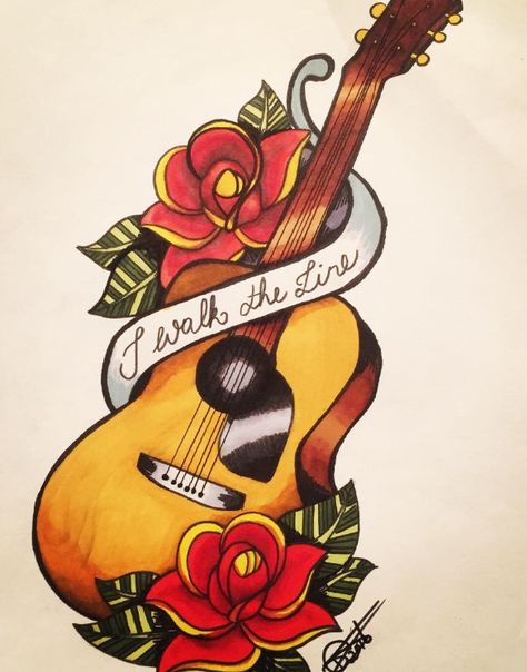 How To Draw Ribbon, Guitar Tattoo Design, Traditional Tattoo Old School, Mexican Art Tattoos, Guitar Drawing, Tattoo Posters, Guitar Tattoo, Tattoos For Women Half Sleeve, Dragon Ball Painting