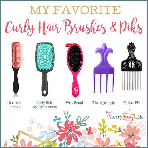 Curly Hair Accessory Must-Haves - My Merry Messy Life Hair Brushes For Curly Hair, Curly Hair Must Haves Products, Best Brush For Curly Hair, Curly Hair Must Haves, Curly Accessories, Accessories For Curly Hair, Brushes For Curly Hair, Hair Brush For Curly Hair, Curly Hair Brushes