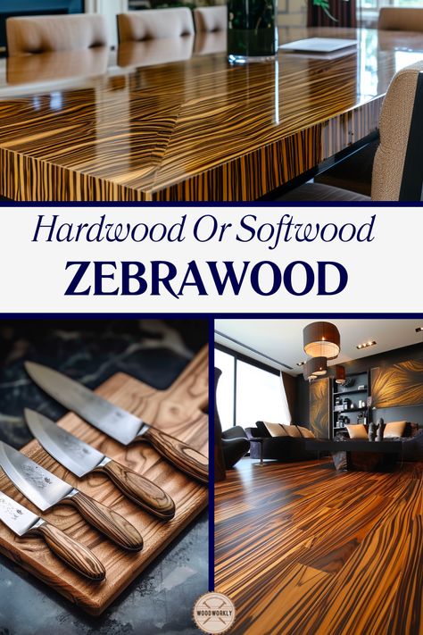 "Discover the allure of Zebrawood and its unique grain patterns! Learn why Zebrawood is prized by craftsmen worldwide for its durability and striking appearance. Explore tips for working with Zebrawood and elevate your woodworking projects to new heights. #Zebrawood #Woodworking #Woodcraf Outdoor Woodworking Projects, Zebra Wood, Deciduous Trees, Wood Species, Wood Veneer, Aesthetic Design, Types Of Wood, Furniture Making, Wood Working