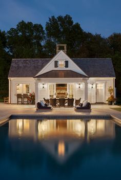 Dover Farmhouse & Barn | Patrick Ahearn Architect Pool House Cabana, Barn Pool, Pools Ideas, Patrick Ahearn Architect, Patrick Ahearn, Pool Guest House, Pool Cabanas, Living Pool, Pool House Designs