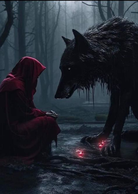 Red Riding Hood Art, Wolf Shifter, Werewolf Aesthetic, Wolves And Women, Fantasy Wolf, Wolf Spirit Animal, Werewolf Art, Gothic Fantasy Art, 다크 판타지