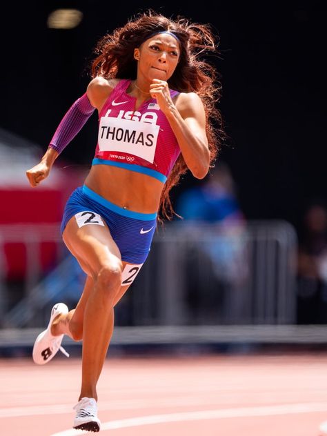 Gabby Thomas Track, Gabby Thomas Athlete, Gabrielle Thomas, Gabby Thomas, Olympic Track And Field, Olympic Runners, Field Athletes, Track Star, Olympic Trials