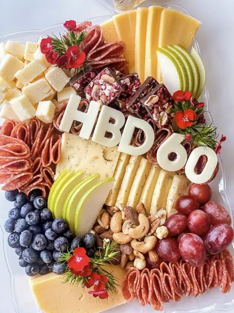 Dad Charcuterie Board, Birthday Charcuterie, Charcuterie Board Meats, Lady Decluttered, Cheese Trays, 54th Birthday, Fruit Display, Charcuterie Inspiration, Party Trays