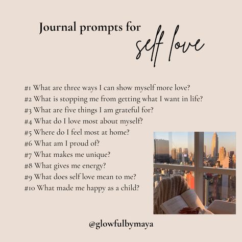 journal prompts for self love by glowfulbymaya [self concept manifestation manifesting affirmations subliminals visualisation guided meditation subconscious mind conscious mind ideal self identity becoming that girl] Journal Prompts For Self Love, Prompts For Self Love, Self Identity, Manifesting Affirmations, Ideal Self, Conscious Mind, Self Concept, Meaning Of Love, Self Conscious