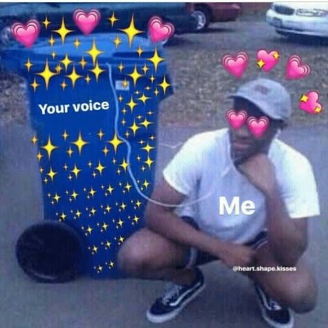 When you just love someone’s voice sm  | Pinterest: @miamiyaxo Heart Meme, Crush Humor, Memes In Real Life, Current Mood Meme, Crush Memes, Cute Love Memes, Relationship Memes, Wholesome Memes, Cute Memes