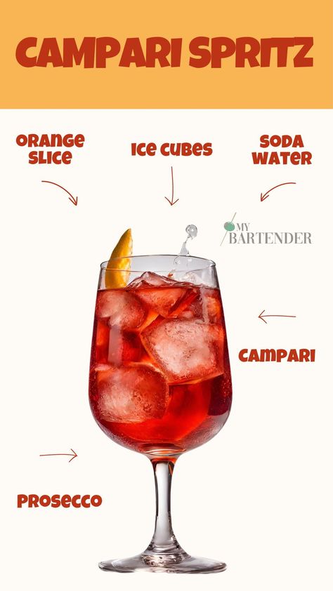 The Campari Spritz is a libation that marries the bold and assertive notes of the iconic Italian aperitif, Campari, with the charm of Prosecco and the crisp refreshment of soda water. #CampariSpritz Campari Spritz Recipe, Campari Drinks, Campari Cocktail, Campari Spritz, Spritz Cocktails, Italian Spritz, Spritz Drink, Campari Soda, Bartender Recipes