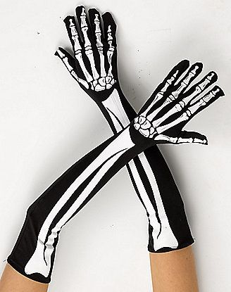 Printed Skeleton Gloves Gloves Skeleton, Skeleton Gloves, Opera Length Gloves, Gloves Long, Goth Kids, Elbow Length Gloves, Costume Gloves, Human Bones, Skeleton Costume