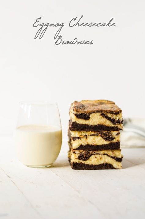 Eggnog Cheesecake Brownies Easy Brownie Recipe, Eggnog Cheesecake, Easy Brownie, Chocolate Scones, Best Chocolate Desserts, Chocolate Chip Cookies Ingredients, Easy Chocolate Desserts, Holiday Baking Recipes, Holiday Favorite Recipes