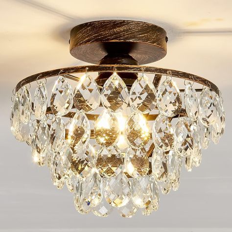 Silver Light Fixture, Small Crystal Chandelier, Gold Ceiling Lamp, Dream Home Bathroom, Semi Flush Mount Chandelier, Grand Living Room, Sculptural Lighting, Hamptons Modern, Kitchen 2022