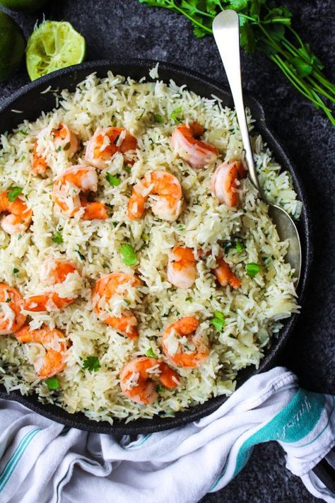 Cilantro Shrimp, Shrimp Rice, Cilantro Lime Shrimp, Cilantro Rice, Lime Shrimp, Shrimp And Rice, Lime Rice, Cilantro Lime Rice, One Pot Dinner