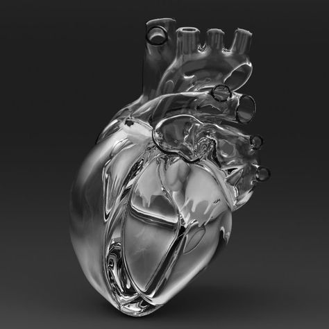 Futurism Fashion, Heart 3d, Arte Peculiar, Cyberpunk Aesthetic, Human Heart, Human Art, Iphone Icon, Retro Futurism, Glass Heart