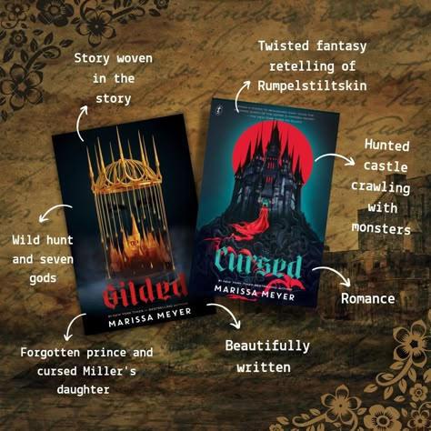 Marissa meyer books Marissa Meyer Gilded, Gilded By Marissa Meyer, Cursed Marissa Meyer, Gilded Marissa Meyer, Books Recommendation, Book Tropes, Marissa Meyer Books, Book Review Journal, Books Tbr