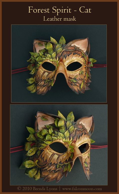 http://windfalcon.deviantart.com/art/Forest-Spirit-Cat-Leather-Mask- Leather Masks, Venetian Masks, Forest Spirit, Leather Mask, Green Earth, Cool Masks, Cat Mask, Carnival Masks, Masks Art