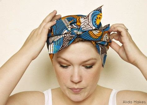 Easy Diy Head Wrap · How To Make A Turban · Decorating on Cut Out + Keep Diy Head Scarf, Headwrap Diy, Turban Diy, Boho Head Wrap, Hair Wrap Scarf, Nice Hair, Diy Scarf, Kid Clothes, Wrap Pattern