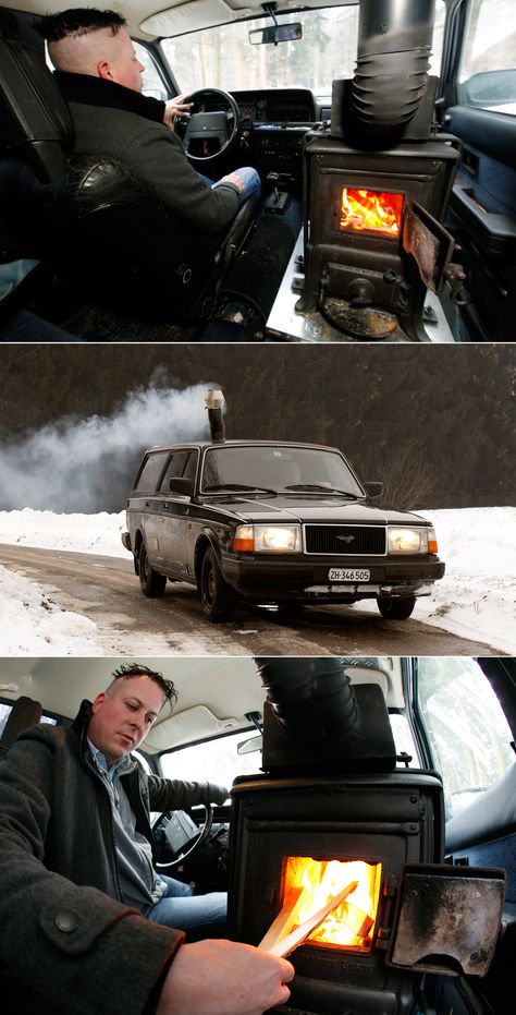 pascal prokop - volvo 240 with wood stove In Soviet Russia, Meanwhile In Russia, Car Jokes, Car Breaks, Car Memes, Volvo Xc90, Car Humor, Funny Fails, Bones Funny