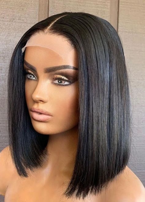 Ladies Wigs Natural, Bob Wigs For Black Women, Wig Collection, Frontal Wig Hairstyles, Closure Wigs, Short Hair Wigs, Mom Hairstyles, Straight Bob, Wigs Human Hair