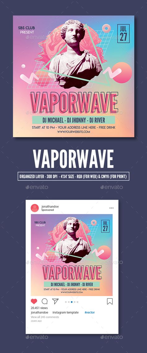 Vaporwave Party, What Is Fashion Designing, Online Web Design, Book And Magazine Design, Party Flyer Template, Webdesign Inspiration, Identity Design Logo, Web Layout Design, Web Design Company