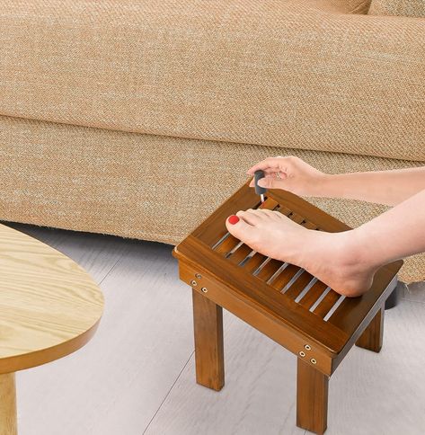 Utoplike Teak Wood Shower Foot Stool for Shaving Legs, Sturdy Shower Foot Rest for Shower Shaving, Wooden Shower Foot Step for Bathroom Shower Stool For Shaving, Teak Shower Stool, Shower Step, Shower Stool, Corner Shower, Grooming Routine, Foot Stool, Teak Wood, Comfort Zone