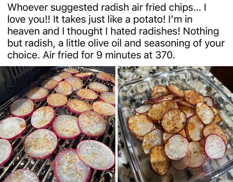 Radish Chips, Fried Chips, A Potato, Air Fryer Recipes Easy, Air Fryer Recipes Healthy, Radishes, Interesting Food Recipes, Air Fryer Recipes, Diy Food