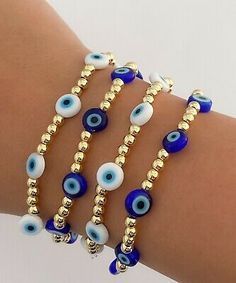 Evil Eye Jewelry Bracelet, Pulseras Kandi, Beaded Evil Eye, Preppy Bracelets, Bracelet Evil Eye, Preppy Jewelry, Beaded Jewelry Necklaces, Bracelet Inspo, Protection Amulet