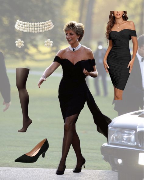 Shop Princess Diana Revenge Dress Costume Halloween Party Dress For Women, Most Iconic Movie Outfits, Diana Costume, Princess Diana Halloween, Famous Person Halloween Costume, Princess Diana Outfits Dresses, Dressing Up As A Celebrity Costume Ideas, Dressing Up As Celebrities, Iconic People Costumes