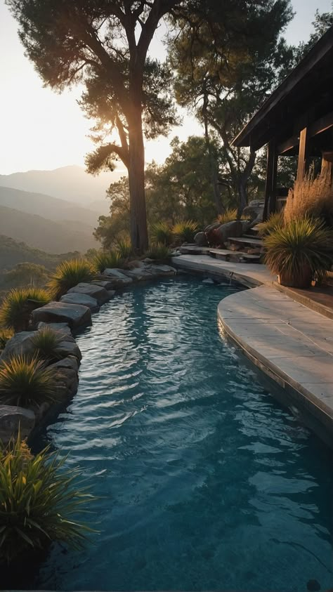 Swim Amongst Nature: 15 Outdoor Swimming Ponds for Your Backyard Bliss 39 Small Inground Swimming Pools, Aesthetic Cabin, Nature Pool, Kidney Shaped Pool, Swimming Ponds, Pond Pool, Dream Boards, Natural Swimming Ponds, Diy Nature