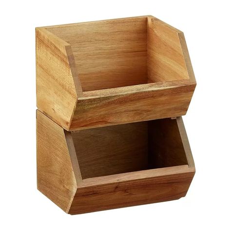 Hallway Shelf, Decorative Storage Boxes, The Container Store, Shelf Storage, Organization Solutions, Container Store, Storage Bins, Acacia Wood, Decorative Storage